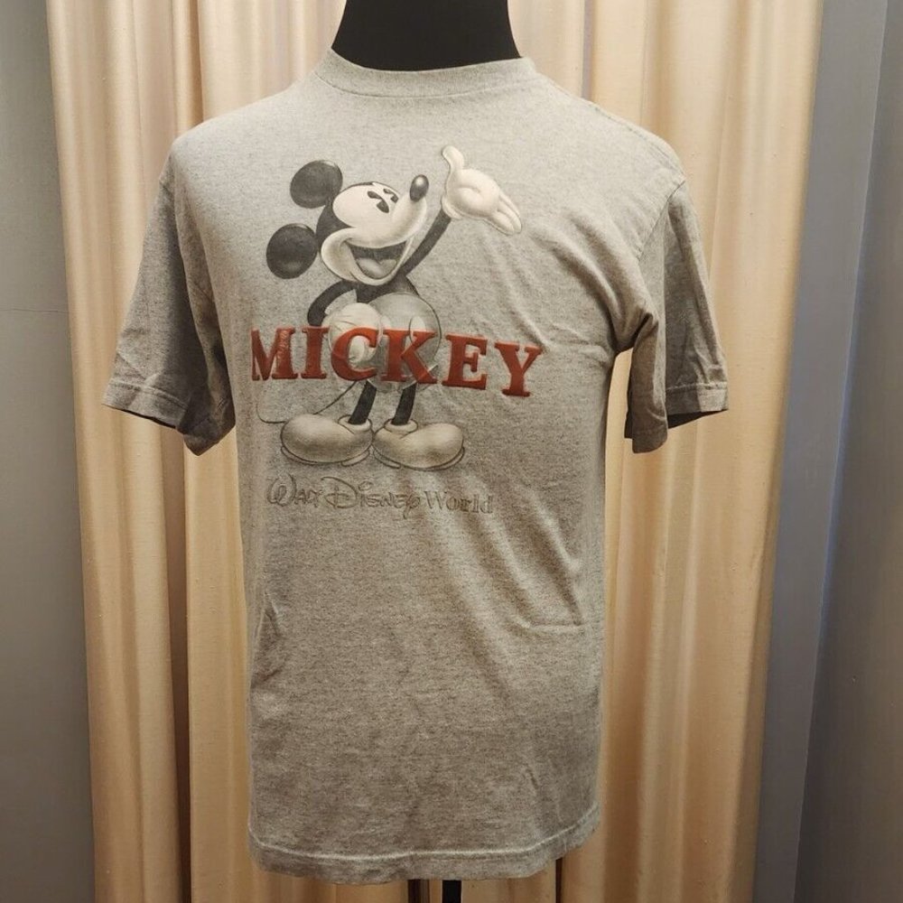Walt Disney World Mickey Mouse Grey Men's T Shirt Medium Vintage Look